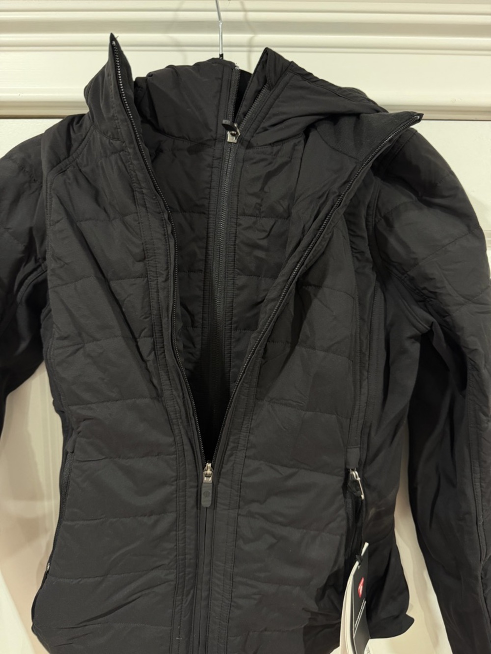 lululemon athletica Black Quilted Hooded Jacket